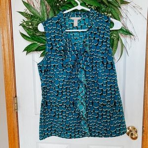 Banana Republic Sleeveless Ruffle Blouse